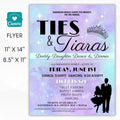 ties and tiaras daddy daughter dance flyer invitation set school pto pta ptc dance invite
